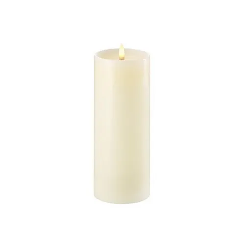 Uyuni LED Stumpenkerze 7,8x20cm Ivory - Echte Wachsoberfläche - Kerzen mit echter Wachsoberfläche und 3D-Flamme für ein authentisches Flackerlicht, rauch- und rußfrei – ideal für stimmungsvolle Akzente in jedem Raum.