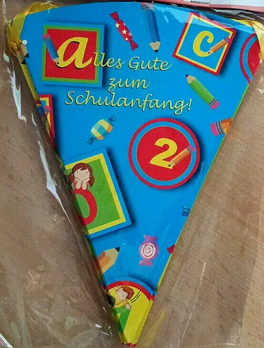 Girlande Schultüte Alles Gute zum Schulanfang Schulbeginn 3 mtr zum Befüllen Neu