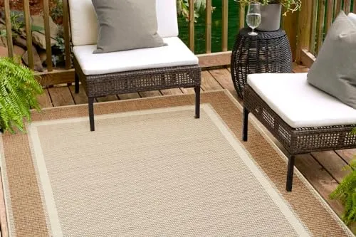 Andiamo Teppich ARIZONA 2 - Rechteckig, Beige, 160x230 cm - Teppich für In- und Outdoor, robust und wasserabweisend, ideal für Wohnzimmer oder Eingangsbereich.