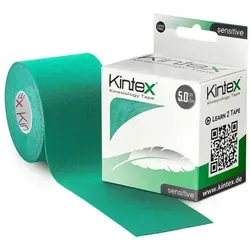 Kintex Kinesiologie Tape sensitive 5 cm x 5 m grün - Arzneimittel für empfindliche Haut, hypoallergen und sanft, ideal für Nutzer mit Überempfindlichkeit.
