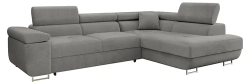 Mirjan24 Ecksofa Torezio mit Schlaffunktion und Bettkasten - Sofas & Couches mit verstellbaren Kopfstützen, ideal für flexible Wohnräume und Übernachtungsgäste. Schlaffläche von 198 x 125 cm für höchsten Komfort.
