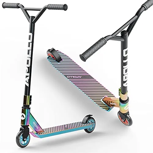 Apollo Graffiti Pro 4.0 Regenbogen Tretroller - Cityroller & Kickboards, mit einzigartigem Regenbogen-Design für einen coolen Auftritt und extra Fahrspaß.