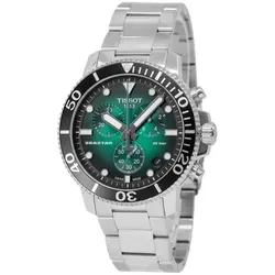 Tissot Men's Chronograph Seastar 1000 Watch - Armbanduhren für Herren mit grünem Zifferblatt, präziser Quarzbewegung und stilvollem Edelstahlgehäuse für jeden Anlass.