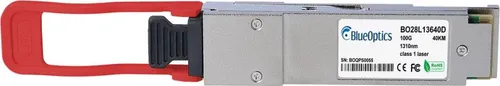 BlueOptics 02314HES kompatibler QSFP28 Transceiver - Transceiver für 100GBASE-ER4, LC-Duplex, ideal für lange Strecken bis 40KM, mit internem WDM für maximale Effizienz bei Singlemode Fiber.
