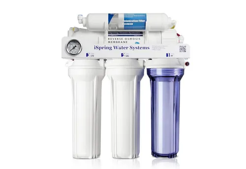 iSpring RCC1D 5-Stufen Wasserfiltersystem für Aquarien - Hochleistungs-Umkehrosmose-Wasserfiltersystem ohne Tank, ideal für Aquarien und spezialisierte Anwendungen. Bietet kontinuierlichen Zugang zu reinem Wasser und entfernt über 1.000 Verunreinigungen.