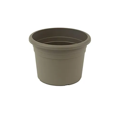 greemotion Blumentopf Fiona in Taupe [Ø35 cm x H: 24,6 cm] - Pflanzentopf 12l aus UV-beständigem Kunststoff - Pflanzkübel mit Bodenlöchern - Blumenkübel frostsicher & wetterfest