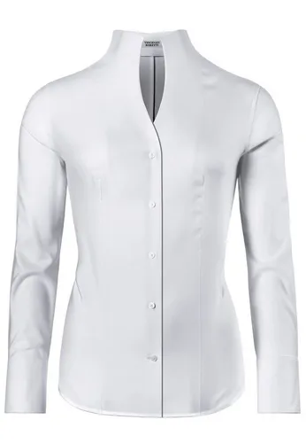 Vincenzo Boretti Klassische Bluse Weiß 42 - Elegante, leicht taillierte Bluse aus 100% bügelleichter Baumwolle mit Kelchkragen. Ideal für stilvolle Anlässe und den täglichen Gebrauch.