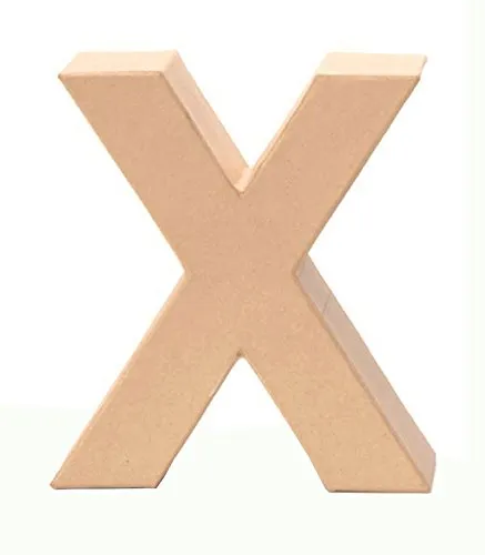 GLOREX 6 2029 124 - Papp - Buchstabe X, Buchstabe aus brauner Pappe, ca. 17,5 X 5,5 cm groß, zum bemalen und bekleben, für Serviettentechnik und Décopatch, ideal als Dekoration
