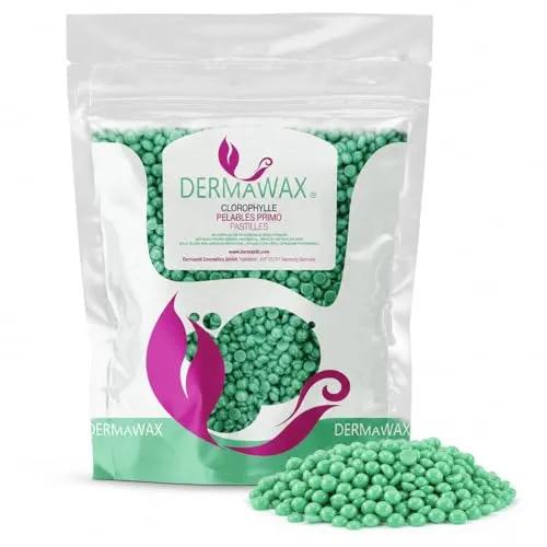 Dermawax 1kg Chlorophyll Wachsperlen – Heißwachs für Haarentfernung Gesicht, Augenbrauen, Achseln, Brust, Arme, Rücken, Bikini & Intimbereich – Sanftes Brazilian Waxing Made in Italy