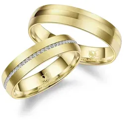 MARRYA Verlobungsring Edelstahl Ringe Trauringe Eheringe Partnerringe goldfarben 70