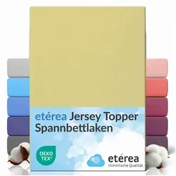etérea Himmlische Qualität Spannbettlaken etérea Comfort Jersey Topper Spannbettlaken, Jersey, Gummizug: rundum, (1 Stück) grün 120 cm x 200 cm