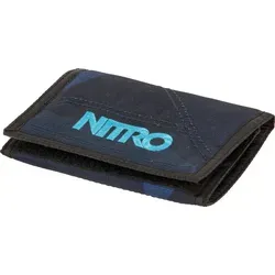 NITRO Geldbeutel Stoffbörse mit Klarsichtfach Buskartenfach Fotofach Klettverschlussbörse WALLET FRAGMENTS BLUE - Schwarz