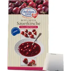 Chr.Grod Grütze Sauerkirsche Tellerfertig (500g) - Leckere Grütze aus Sauerkirschen, sofort servierfertig in praktischer 500g Packung. Ideal für Desserts und Snacks, ohne zusätzlichen Aufwand zubereitet! Perfekt für den Genuss zwischendurch! Mit geprüfter Qualität!  