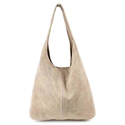 OBC Only-Beautiful-Couture - Damen Leder Handtasche METALLIC Shopper, elegantes Design aus 100% italienischem Leder, ideal für Freizeit und Reisen