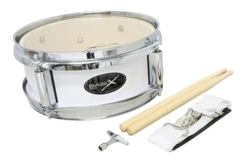 GEWA Junior Marching Drum 10 x 4" - Perfekte Marschtrommel für junge Musiker - Snaredrums: Ideal für Nachwuchstrommler, kraftvoller Klang durch 6-lagigen Holzkessel, inklusive Tragriemen und Trommelstöcke für sofortigen Musizierbeginn.