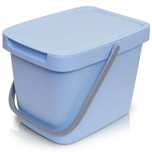 YourCasa Biomülleimer Küche - 6L Komposteimer Küche für alltäglichen Biomüll Behälter - Kompostbehälter mit Deckel zum einhängen Bio Eimer Mülleimer Müll Geruchsdicht Bio Mülleimer Küche klein (Blau)