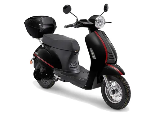 E-Mofaroller LUXXON "E 3000" schwarz - Motorroller mit 3000W Elektromotor, bis zu 65 km Reichweite und elegantem Design - ideal für umweltbewusste Fahrten in der Stadt.