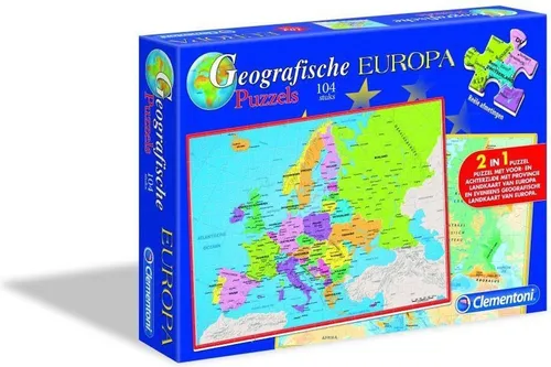 Clementoni-Puzzle – geografische Karte Europa – 104 Teile