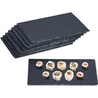 Schieferplatte Servierplatten 8 Stück - Servierplatten & -schalen, stilvolles Design aus grauem Stein, ideal für Sushi und Käse, perfekt für besondere Anlässe oder den Alltag.