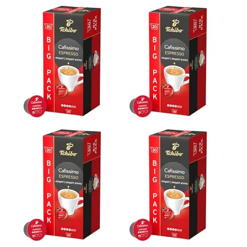 Tchibo Cafissimo Espresso elegant Kaffeekapseln – 120 Stück - Kaffeekapseln & Pads: 120 hochwertige, recyclebare Kapseln für vollmundigen Espresso mit intensivem Aroma – nachhaltig und fair gehandelt.