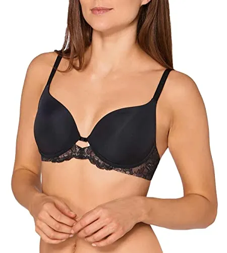 Triumph Amourette Charm WHP01 - Damen BH, Schwarz, 80C - Funktionsunterwäsche mit formgebenden Bügeln, dünn wattierten Cups aus glatter Microfaser und feiner Spitze für optimalen Tragekomfort und elegante Optik.