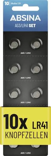 Absina Knopfzelle AG3 1.5V 10 St. Alkali-Mangan