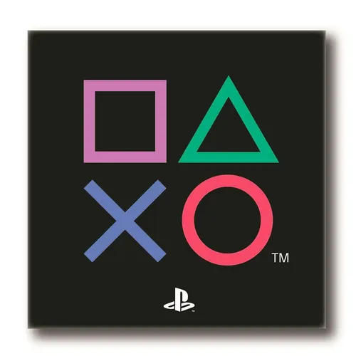 PLAYSTATION Quadratisch Teppich Fernbedienung Symbole Gamers Rutschfest Fußmatte