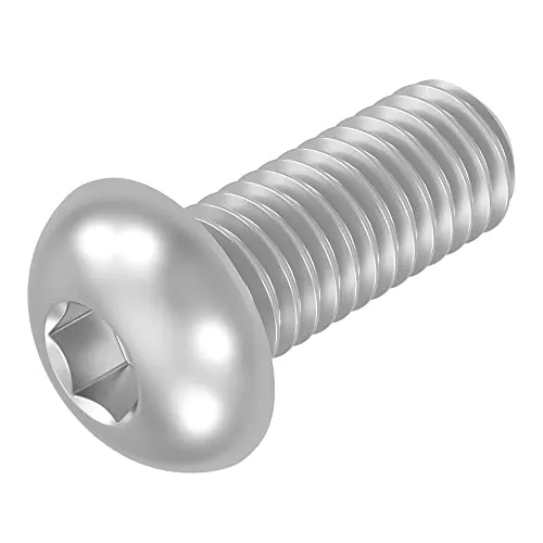 SECCARO Flachkopfschraube M8 x 20 mm, Edelstahl V2A VA A2, ISO 7380, Innensechskant, 20 Stück