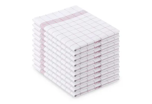 Vaily Geschirrtuch Küchentücher im klassischen Design aus 100% Baumwolle, (10er Pack), Karriert