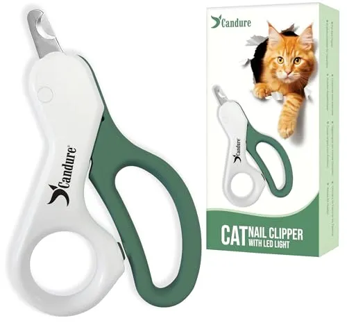 Candure Katzennagelknipser Für Haustiere Fachmann Klauenpflege Katzennagelschere Für Hunde, Kaninchen, Welpe, Ratten (Weiß/Grün, Klein (XS))