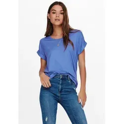 ONLY T-Shirt ONLMOSTER – Kurzarmshirt mit Aufschlag und klassischem Look Viskosemischung, regular fit blau XS (34)