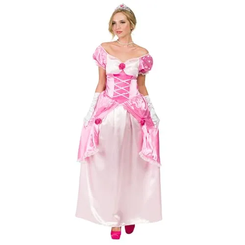 Boland Kostüm Prinzessin Beatrice für Damen – Kleid mit Handschuhen - Elegantes Prinzessinnen-Kostüm in Weiß, Pink und Rosa für Karneval und Mottopartys. Hochwertiges Material mit figurschmeichelndem Schnitt und fließendem Rock für märchenhafte Bewegungen. In verschiedenen Größen erhältlich.