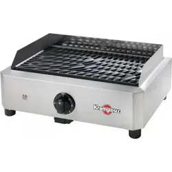 Krampouz GECIM1OA00 Elektrogrill 1700W - Silber - Großküchentechnik mit gesundem Grillen: Der kompakte Krampouz Elektrogrill bietet eine innovative Heiztechnik für fettfreies Kochen und ist leicht zu reinigen dank spülmaschinenfester Teile.