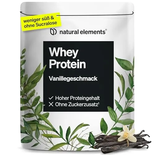 Whey Protein Pulver Vanille – 1kg mit 24g Protein pro Portion - Molkenproteine mit 80% Eiweißgehalt und natürlichem Vanillegeschmack, ideal für Muskelaufbau und ohne künstliche Süßstoffe.