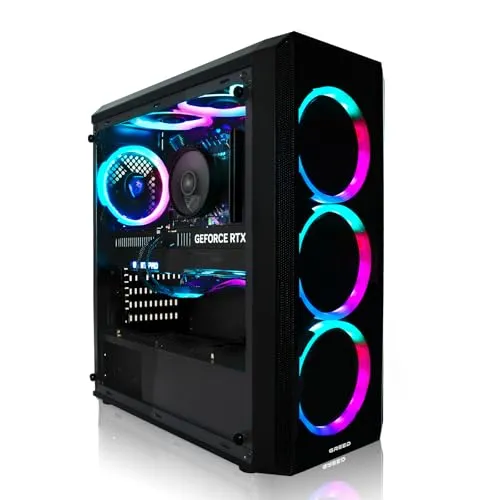 Greed® MK2 FE - Gaming PC mit Intel Core i5 12400F und RTX 5050 - Hochleistungs-Gaming-PC mit beeindruckendem Design. Ausgestattet mit Intel Core i5, RTX 5050 und 32 GB RAM. Ideal für Gamer und Streamer, um Spiele blitzschnell zu genießen. Vorinstalliertes Windows 11 Pro für sofortigen Einsatz.