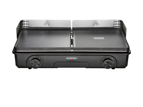 SILVERCREST® KITCHEN TOOLS Tischgrill »STG 2200 A1« - Grills für Genuss: Tischgrill mit zwei separaten, stufenlos einstellbaren Grillflächen und hochwertiger Ilag® Ceralon Antihaftbeschichtung – ideal für gesellige Abende!