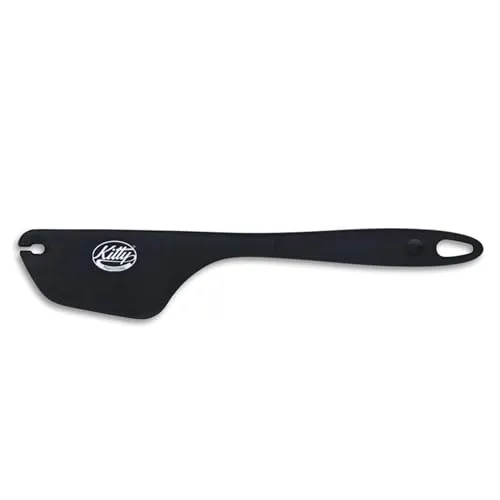 Kitty Professional Teigschaber 2 in1 mit Kniff zum Portionieren & Sauber Abstreifen | aus Edelstahl & BPA freiem Silikon Teigspachtel Teigschneider (Anthrazit)