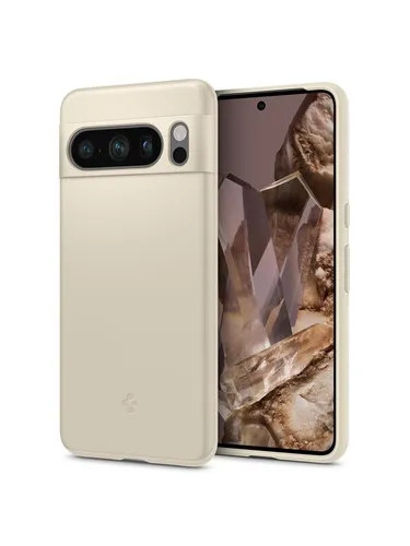 Spigen Thin Fit Case für Google Pixel 8 Pro - Mute Beige - Handys Cover Cases mit Drop Protection durch Air Cushion Technology, erhobenen Rändern zum Schutz von Bildschirm und Kamera, sowie präzisen Ausschnitten für schnellen Zugriff.