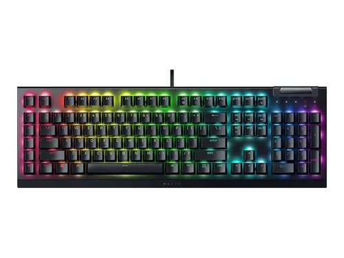 Razer BlackWidow V4 X - Mechanische Gaming-Tastatur mit Chroma RGB - Erlebe präzises Gaming mit mechanischen Razer Green Switches und 6 programmierbaren Makro-Tasten. Die anpassbare RGB-Beleuchtung bietet 16,8 Millionen Farben für dein individuelles Setup.
