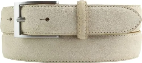 BELTINGER Italienischer Veloursleder-Gürtel 30 mm für Herren, Beige 80cm - Eleganter Veloursleder-Gürtel mit 30 mm Breite, ideal für jede Gelegenheit. Hergestellt in Italien, bietet er hohen Tragekomfort und eine stilvolle Zamak-Schließe in Silber. Perfekt für einen anspruchsvollen Look.