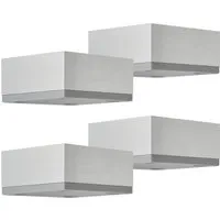 SO-TECH® Möbelfuß 4er Set MOTEL 65 x 65 mm Höhe: 25-35 mm, Höhe 30 mm, Silberoptik silberfarben 3 cm
