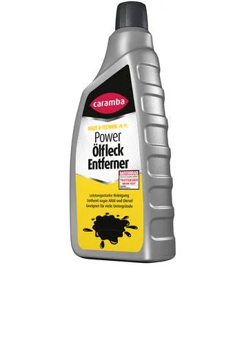 Caramba Ölflecken Entferner 1 Liter - Schmiermittel-Spray zur effektiven Entfernung von Altölflecken. Dringt tief ein und wirkt auch auf geneigten Flächen. Ideal für Pflasterstein, Beton und Textilien.