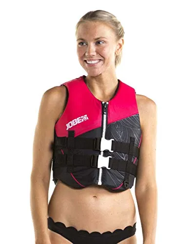 Jobe Damen Nylon Schwimmweste, rosa, M+ - ISO-zertifizierte Damen Schwimmweste aus leichtem, strapazierfähigem Nylon mit weichem PE-Schaum für hohen Tragekomfort und perfekte Passform dank verstellbarer Gurte.