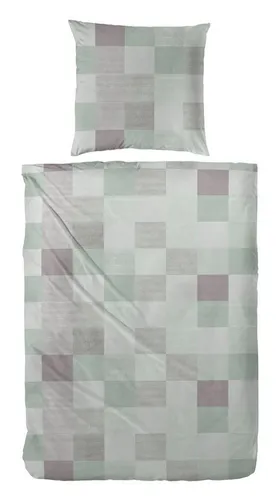 H.G. Hahn Feinbiber Bettwäsche Pixels 2-teilig - Hochwertige 2-teilige Bettwäsche aus 100% Baumwolle, maschinenwaschbar bei 60°C. Mit kariertem Design und verdecktem Reißverschluss für einfaches Beziehen.