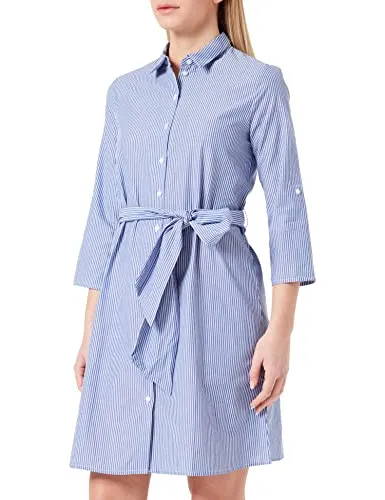 Hemdblusenkleid "HALL 3/4 SHIRT DRESS WVN NOOS" - Elegantes Sommerkleid in Wedgewood Stripes - Sommerkleider: Bequem und feminin, mit elegantem Hemdblusenkragen und leichtem Webstoff für ein angenehmes Tragegefühl.