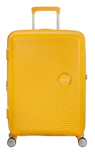 American Tourister Soundbox - Erweiterbarer Spinner M Koffer, 67 cm, 81 L, Gelb mit TSA-Schloss für maximale Sicherheit und Komfort