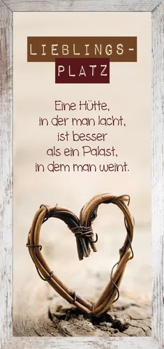 Bönninghoff Bild mit Rahmen Lieblingsplatz - Stimmungsvolles Wandbild in Vintage-Optik, ideal für die persönliche Gestaltung Ihres Wohnraums. Maße: 23x49 cm, bereits montiert.