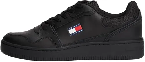 TOMMY JEANS Herren TJM Retro Basket Em0Em01610 Low Top, Black - Herren-Sneaker aus hochwertigem Leder, stilvolles Design mit Tommy Jeans Logo, ideal für Alltag und besondere Anlässe, für optimalen Tragekomfort.