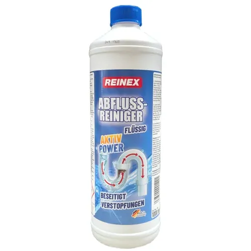 Rohrreiniger Reinex Abfluss-Reiniger flüssig 1 L - Haushaltsreiniger & Staubsauger – Beseitigt zuverlässig jede Verstopfung für einen sauberen Abfluss!