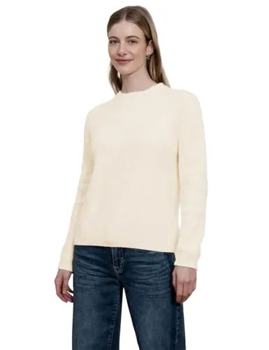 Street One Studio Chenille Pullover Soft Beige 36 - Stylischer Strickpullover aus weicher Chenille-Qualität, ideal für den Alltag. Mit Rundhalsausschnitt und langen Ärmeln für perfekten Tragekomfort.